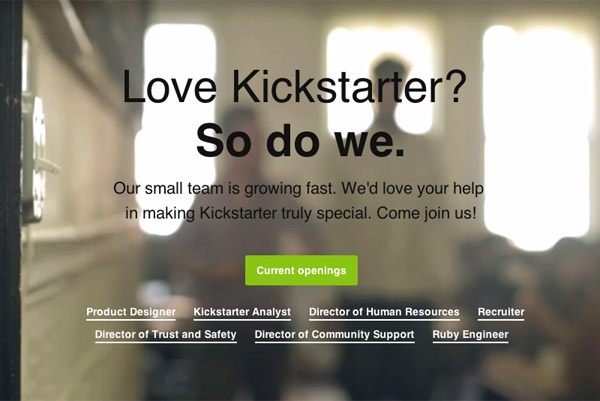 Kickstarter Careers - HTML5 video
